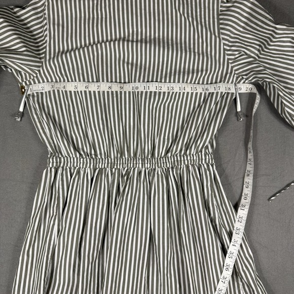 LOFT Striped Poplin Shirtdress Size 6 Tie Waist Mini Cotton - Picture 14 of 14